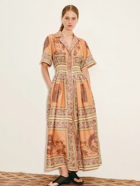 ALEMAIS ALBERTA SMOCKED SHIRTDRESS